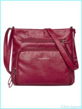 Soft Vegan Leather Crossbody Bag Medium Shoulder Purse Travel Casual